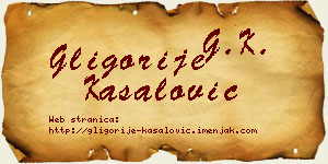 Gligorije Kasalović vizit kartica